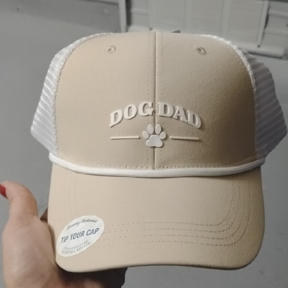 Tommy Bahama Tan and White Dog Dad Hat